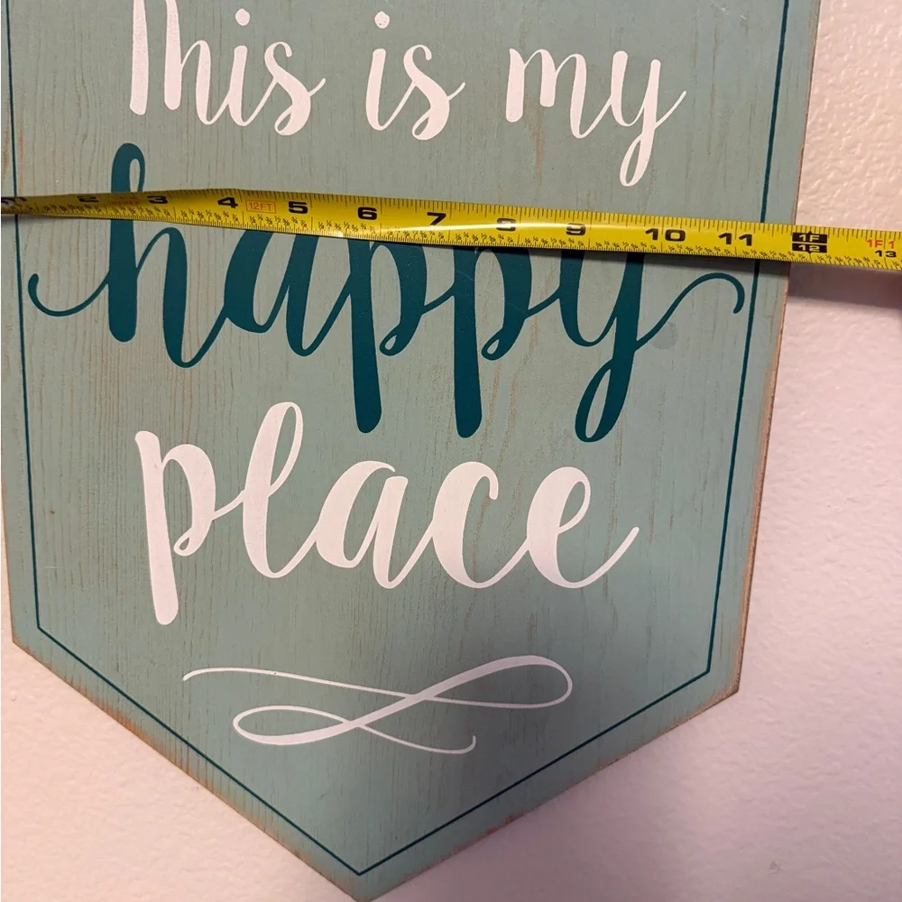 Hobby Lobby Teal and White 'Happy Place' Wall Art